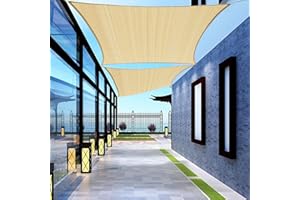 SHADEWIZ Rectangle 8' x 12' Beige Sun Shade Sail Canopy Awning for Patio Backyard Lawn Garden Outdoor Activities Grade UV Block Mesh Netting, We Can Make Custom Sizes