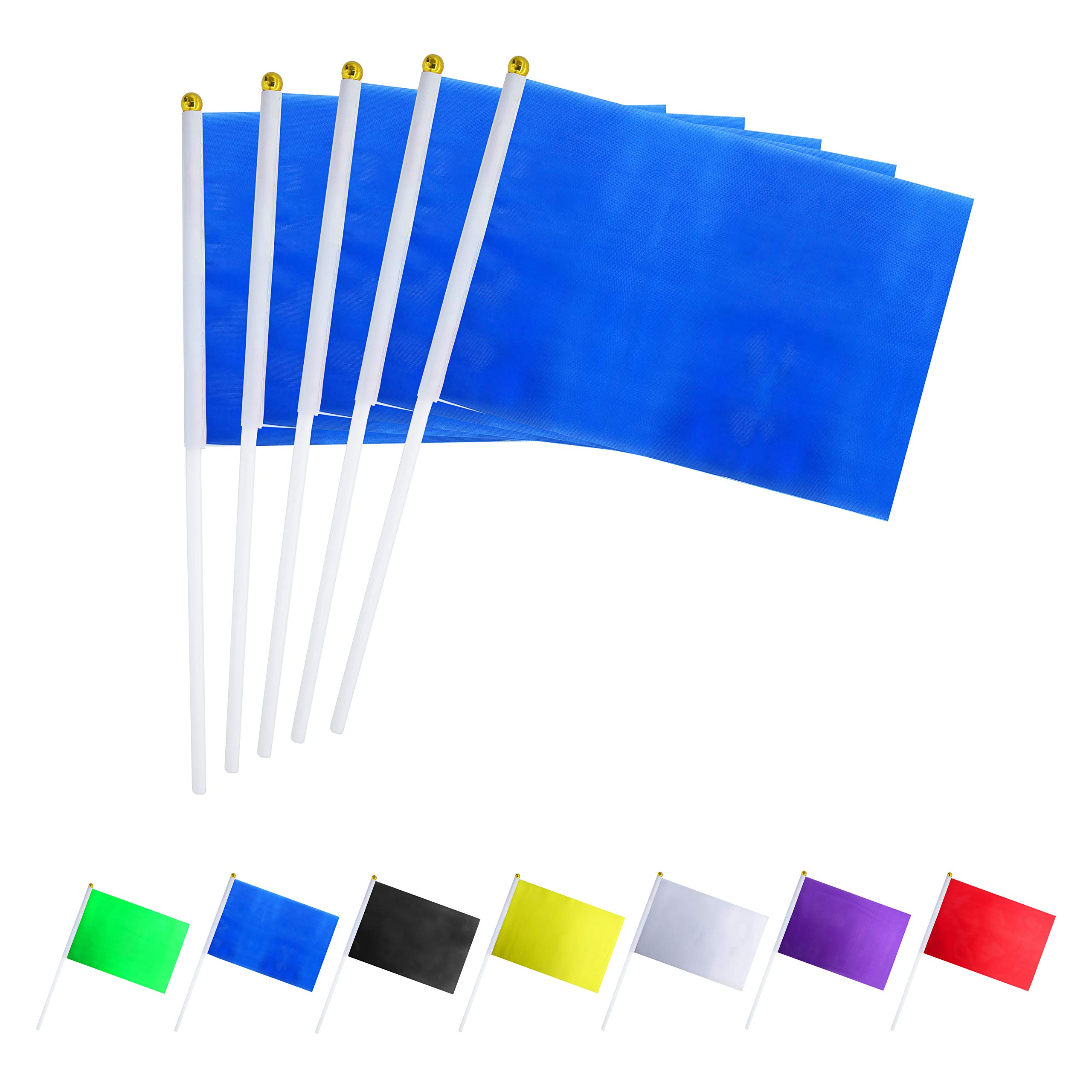 GentleGirl.USA 50 Pack Royal Navy Blue Flag, Pure Solid Sky Blue Small Mini Banner Banner Flags Stick, Party Color Decoration Parade Supplies, School, Sports Club, International Festival Celebration
