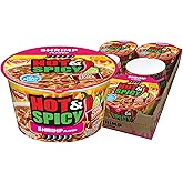 Nissin Hot &amp; Spicy Ramen Noodle Soup, Shrimp, 3.27 Ounce (Pack of 6) | Bold and spicy flavor for a kick of heat in every bite