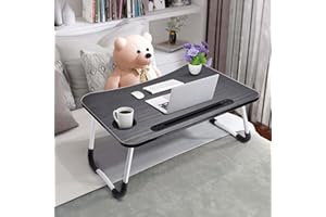MAVO CRAFT MAVOCRAFT Laptop Desk for Bed - Lap Desk for Sofa & Bed Desk - 23 x 15 Lap Tables for Adults & Kids - Suitable Tablet and Laptop Stand for Bed - Include iPad Slot and Cup Holder (Dark Grey)