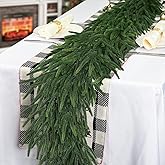 MDSTBN Realistic Christmas Garland Pine Garland Real Touch Green Artificial Greenery Garland Artificial Pine Garlands,for Table Mantle Wall Indoor Outdoor Christmas All-Season Decorations-6FT