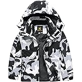Keevoom Boys Winter Coat Ski Jacket Windproof Kids Snowboard Warm Fleece Snow Coat Waterproof Outdoor Hooded Ski Coats