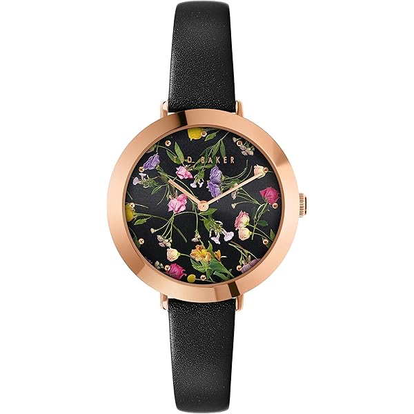 Amazon.com: Ted Baker Ladies Black Printed Leather Strap