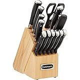 Cuisinart C77BTR-15P Triple Rivet Collection 15-Piece Cutlery Block Set, Black