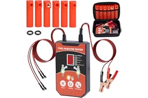 Universal Fuel Injector Cleaning Tool Kit, 6 Sizes Cleaning Adapters, 8 Pulse Modes, 12V/5V Injector Tester, 4 Output Power U