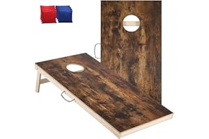 Sportdo Cornhole Set 4'x2' Cornhole Board Sets with Bags Regulation Size, Corn Hole Games for Adults Outdoor Bean Bag Toss Game, Solid Wood
