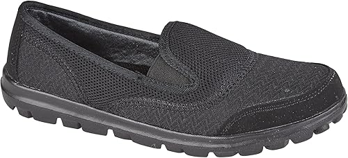 black slip on ladies trainers