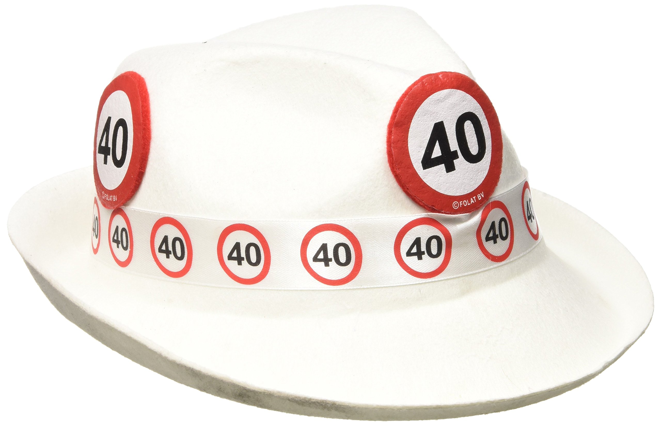 Traffic Sign 40th White Trilby Hat