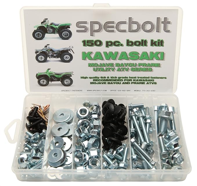 150pc Specbolt Kawasaki Utility ATV Bolt Kit for KLT KSF KLF KEF KVF