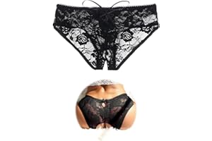ohyeahlady Women Lace Underwear Sexy Cheeky Plus Size Briefs Crothless Panties Hipster Thong G-String Panty XS-4XL