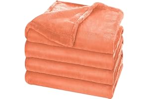 ZEQPZE Fleece Blanket Lightweight Throw Blankets for Sofa,Couch,Bed,Super Soft Cozy Microfiber Blanket(Orange，5060)