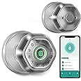Fingerprint Door Lock- Smart Door knob,biometric Door Lock，with passcode keypad keyless Entry Door Handle，for Bedroom Home Hotel Office Apartment Smart Door Lock