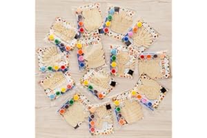GOGREENWOVEN Fall Thanksgiving Crafts for Kids - 24 PCS DIY Wood Magnet Painting Kit with Cards - Thanksgiving Classroom Activities, Autumn Holiday Decorations, Fall Goodie Bag Favors for Boys & Girls