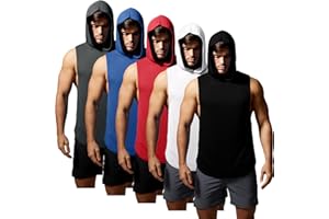 GYM REVOLUTION Men's Workout Sleeveless Shirts Muscle Hooded Tank Gym Fitness Quick Dry Sleeveless Hoodies