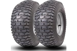 PONSYTOCN 15x6.00-6 lawn mower tires,4 Ply Tubeless Front Tire Assembly Replacement for Craftsman Mower,570lbs Capacity,3"offset hub,3/4"Bushing, for More Lawn &Garden Riding Mower (2 Pack)