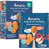 Amara Organic Baby Food - Stage 2 - Sweet Potato Raspberry - Baby Cereal to Mix W/Breastmilk, Water or Baby Formula - Shelf Stable Baby Food W/Organic Fruit and Veggies - 5 Pouches 3.5oz Per Serving