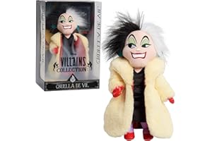 Disney Villains Collection: Cruella De Vil, 13-inch Collectible Stuffed Animal, One Hundred and One Dalmatians, Kids Toys for Ages 3 Up by Just Play