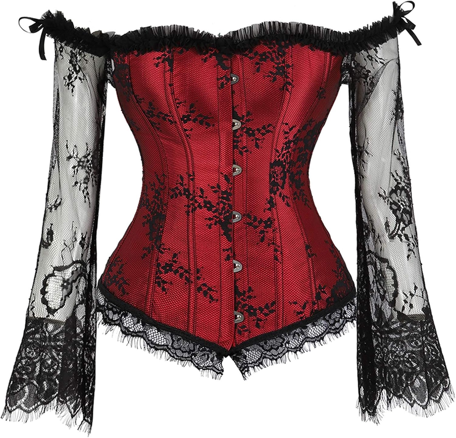 Corset Top Bustier Lingerie Women with Long Sleeves Renaissance Plus