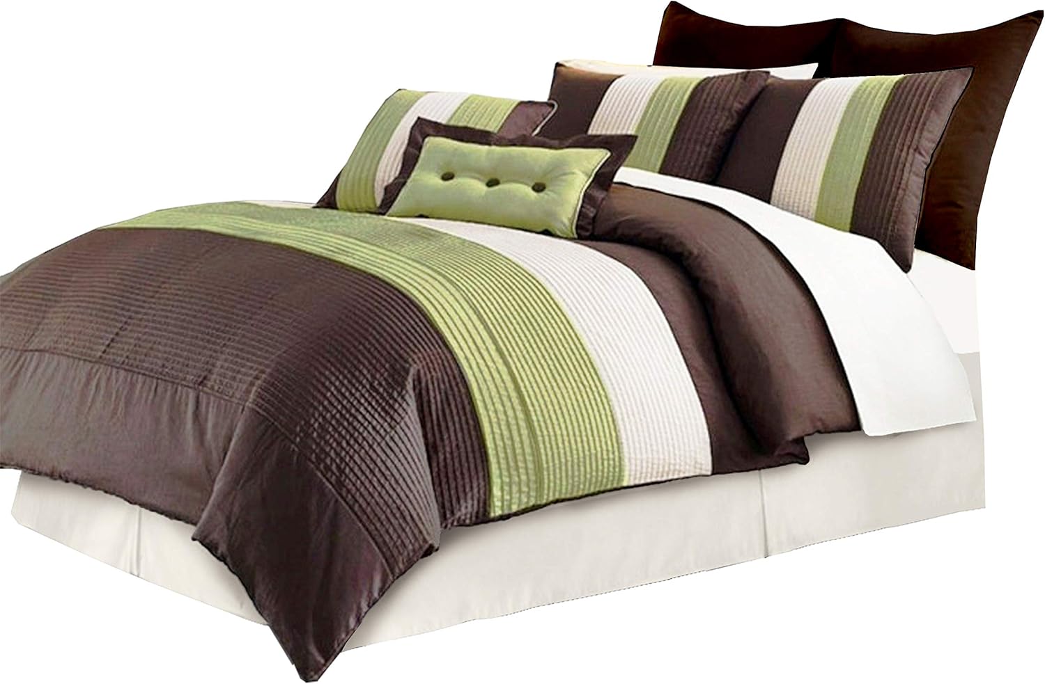 Chezmoi Collection 8 Pieces Beige, Green and Brown Luxury
