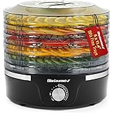 Elite Gourmet EFD319 Food Dehydrator, 5 BPA-Free 11.4" Trays Adjustable Temperature Controls, Jerky, Herbs, Fruit, Veggies, D