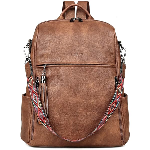 Amazon.com: myfriday PU Leather Large Backpack Purse for 