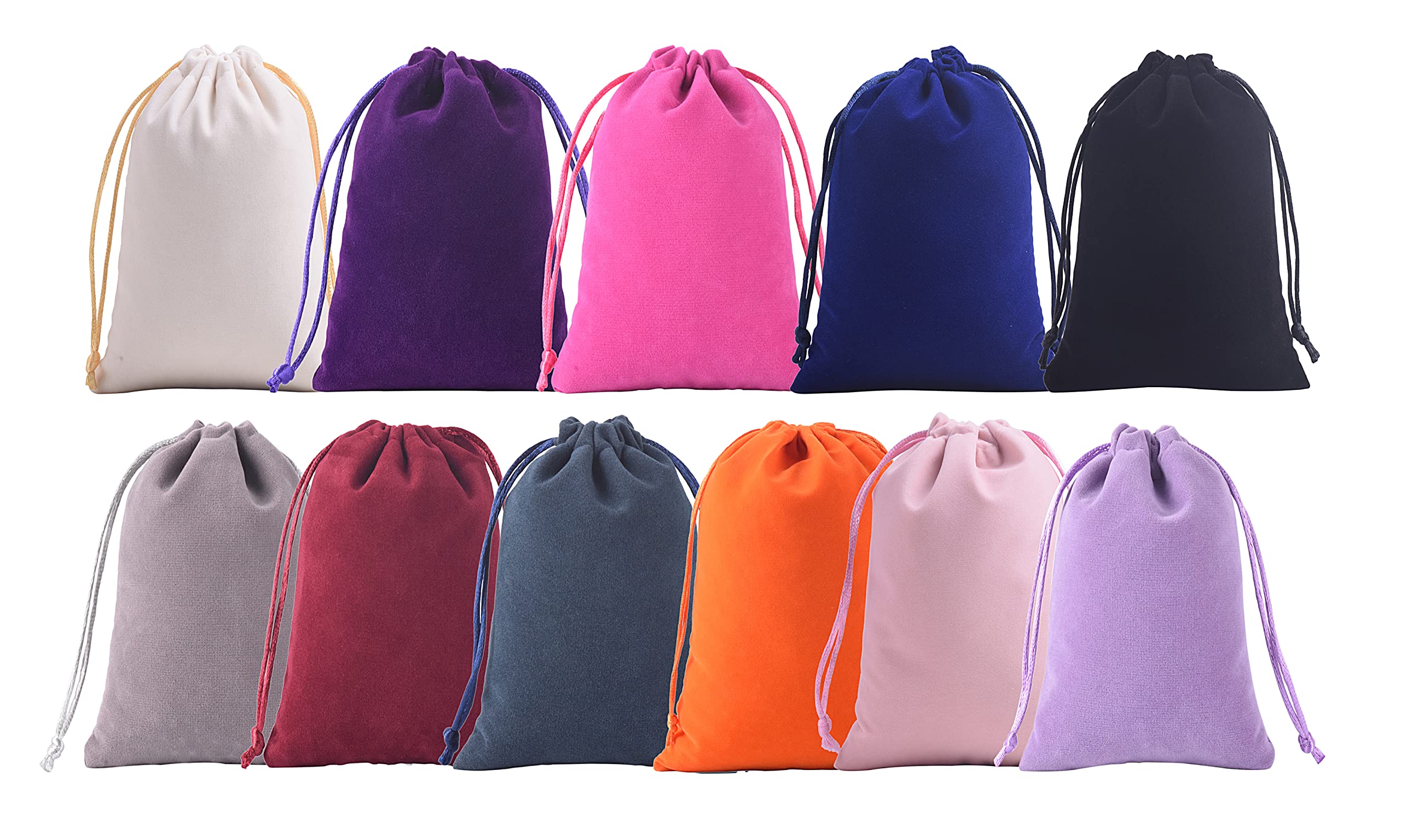 KONMAY 22pcs Velvet Drawstring Bags, 12.0x15.0cm Mixed Velevet Jewellery Pouches for Gifts, Party Favors
