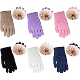 Skyebed 6 Pairs Winter Touchscreen Gloves Thick Thermal Knit Warm Gloves for Womens Mens Adult Cold Weather, 6 Colors