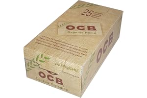OCB Organic Hemp Rolling Papers Single Wide 'Double' (36mm x 69mm) - 25 Packs of 100 Papers