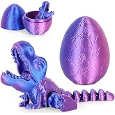ISFOFO 3D Printed Dragon Kids Dinosaur Toys 3D Printed Fidget Toys, Articulated Dragon Egg, 3D Dragon, Home Office Decor Executive Desk Toy 3D Printed Dragon Eggs with Dragon Inside (Rose - Blue)