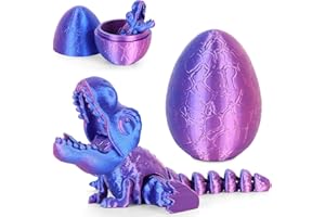 ISFOFO 3D Printed Dragon Kids Dinosaur Toys 3D Printed Fidget Toys, Articulated Dragon Egg, 3D Dragon, Home Office Decor Executive Desk Toy 3D Printed Dragon Eggs with Dragon Inside (Rose - Blue)