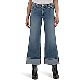 KUT from The Kloth Womens Meg High Rise Fab Ab Wide Legs Roll Up Regular Hem