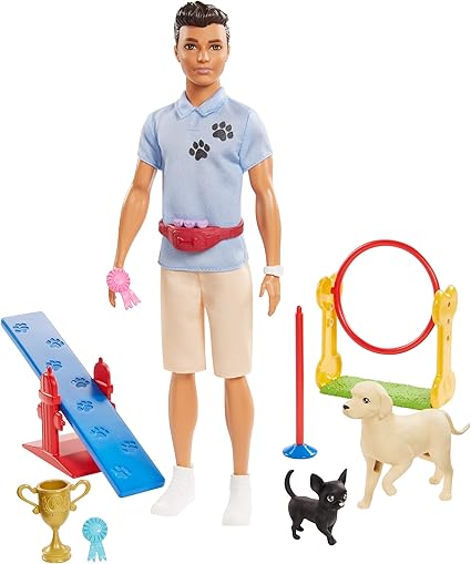 barbie con perro y cachorros