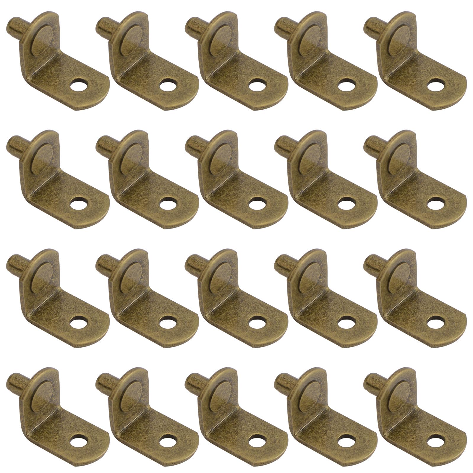Photo 1 of INCREWAY Shelf Support, 50 Pack 5mm L-Shaped Support Metal Bracket Style Shelf Pegs Pins with Hole for Furniture Cabinet Kitchen Bookcase - Antique Brass(5 x 8mm)
