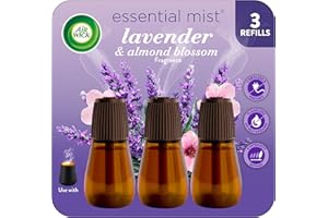 Airwick Essential Mist Refills, Lavender & Almond Blossom, 3 Refills, Essential Oil Diffuser, Air Freshener
