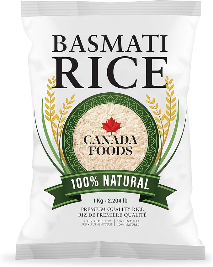 Canada Foods Basmati Rice Long Grain Premium White Rice Bulk 100 Natural, Pure, and