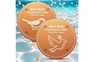 OICEME Bird Bath Purification Disk Pure Copper Outside Winter Solar Power Birdbath Heater Deicer Cage Hanging Bowl Metal Warmer Deck Railing Glass Concrete Ceramic Stone Stand Outdoor Fountain Station