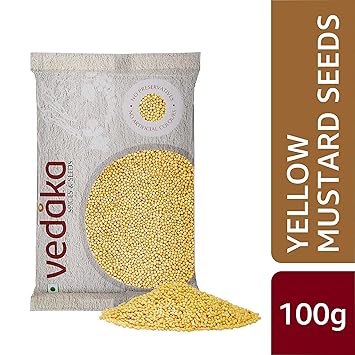 Amazon Brand - Vedaka Yellow Mustard Seeds, 100g