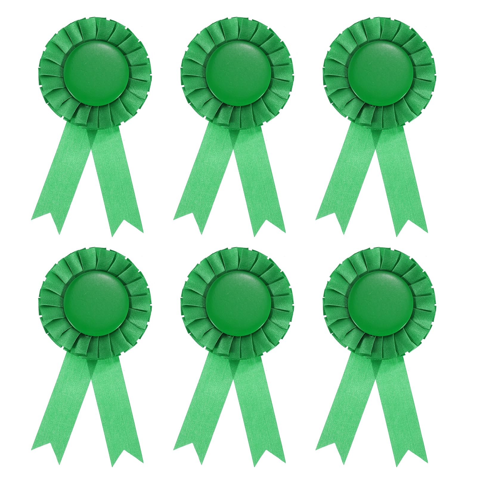 PATIKIL Blank Award Ribbon, 6 Pcs Rosette Ribbon Honorable Prize Recognition Ribbon for DIY, Party, Wedding, Competition, Sport, Green