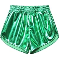 Jinkaijia Womens Metallic Shiny Shorts Sparkly Rave Hot Outfit Elastic