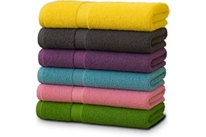 ZUPERIA 6-Pack Bath Towels - 30" x 60" - Ultra Soft 100% Cotton Large Bath Towels- Highly Absorbent for Bathroom, Pool, Gym, Spa, and Hotel Use (Colors Variety)