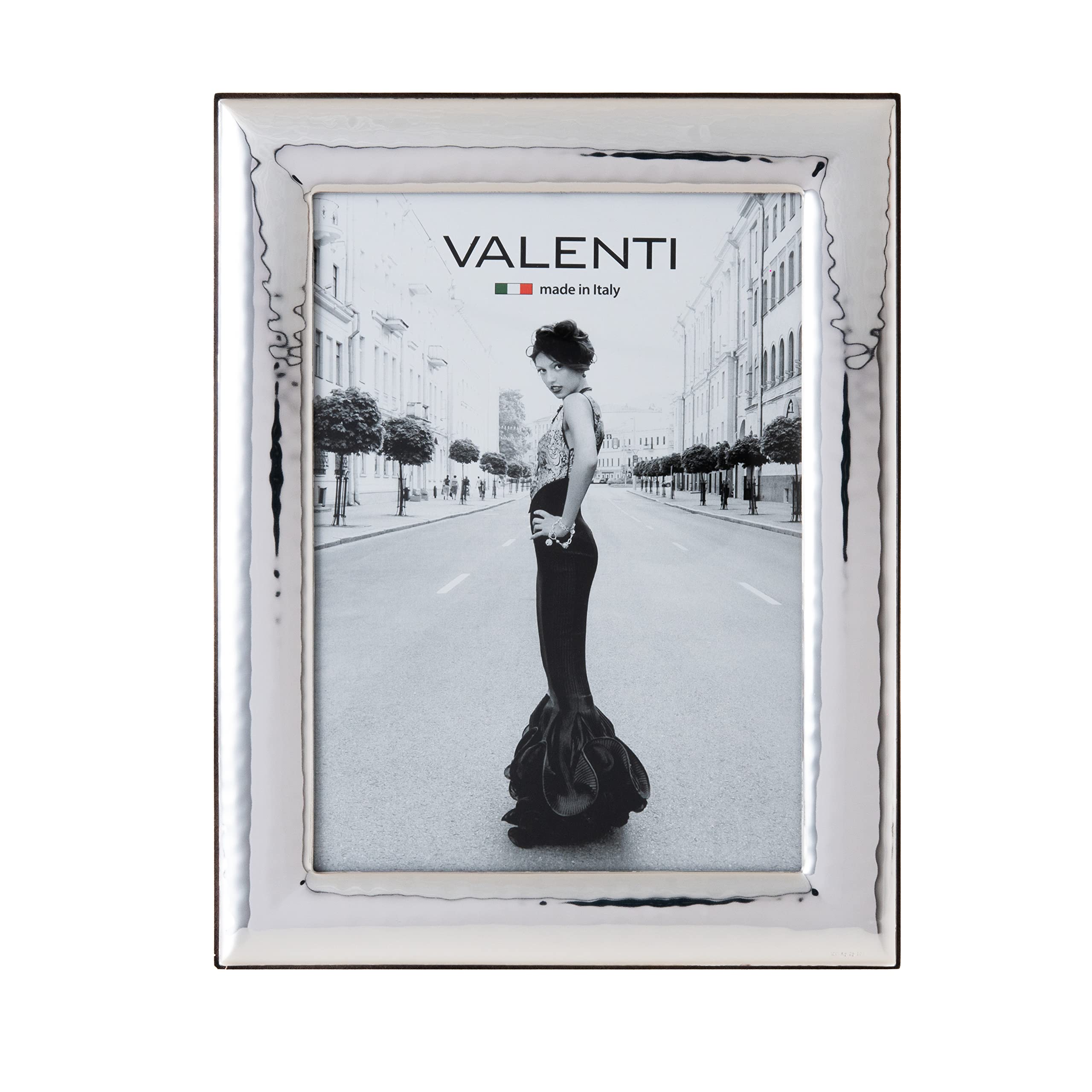 Valenti&Co Shiny Silver Hammered Photo Frame 15x20cm Ideal for Wedding Birthday Gift for Mum and Dad