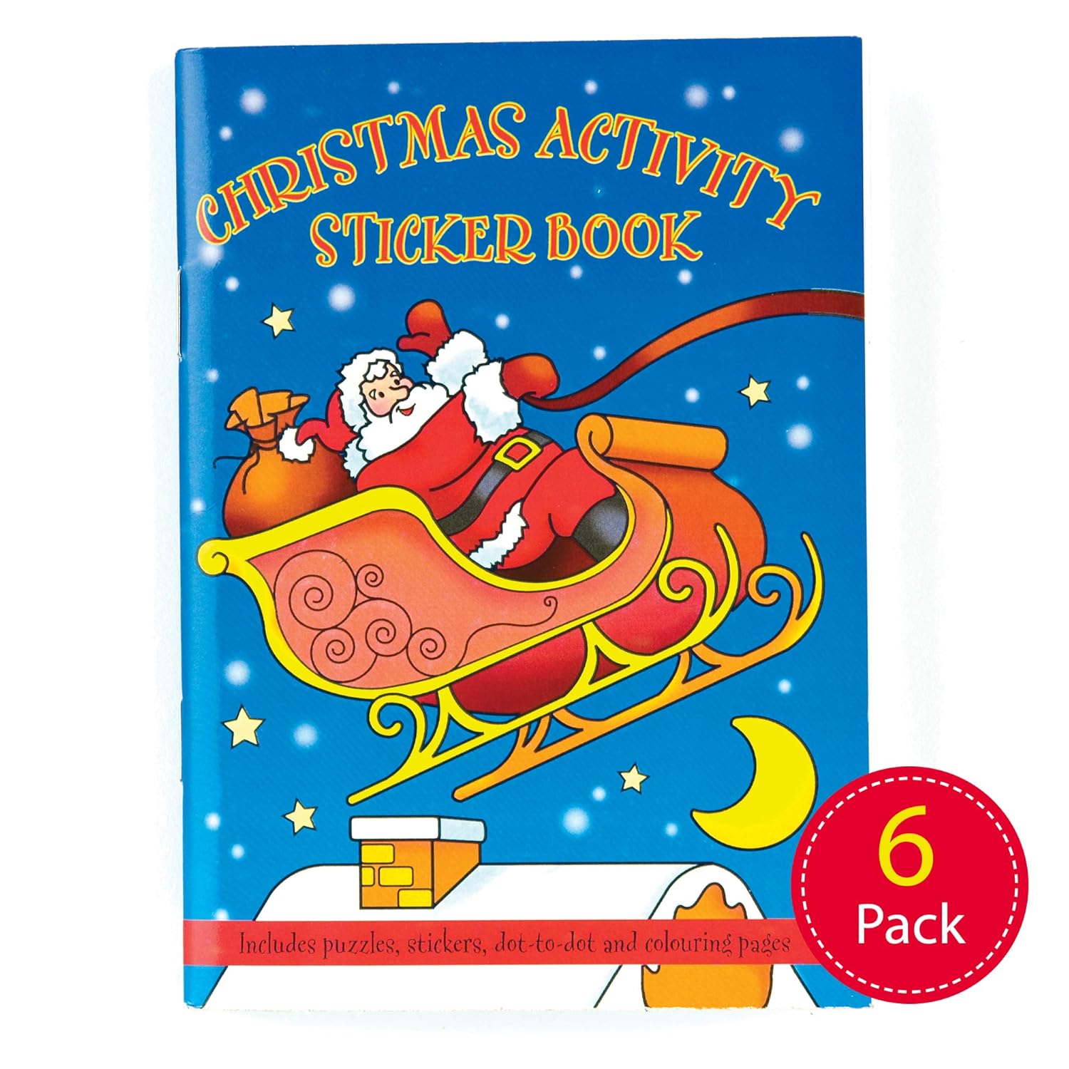 Baker Ross Z1362 Toyday Traditional & Classic Toys 145mm x 105mm Christmas Activity Sticker Book, Assorted, 145 x 105 mm