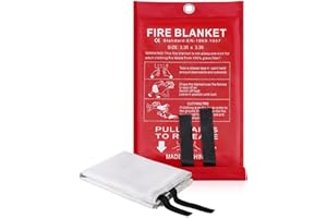 LUXJET Emergency Fire Blanket for Home Kitchen Fiberglass Suppression Fire Blanket, Fire Extinguisher for Camping, Kitchen, Boat, Car & Office, Amusement Building