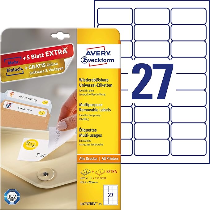 Avery white removable id labels