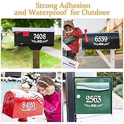 3 Inch Reflective White Mailbox Numbers Stickers, 4