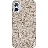 Casely iPhone 16 Case | Beige Garden | Neutral Floral | Compatible with MagSafe | Classic Ultra Slim Design