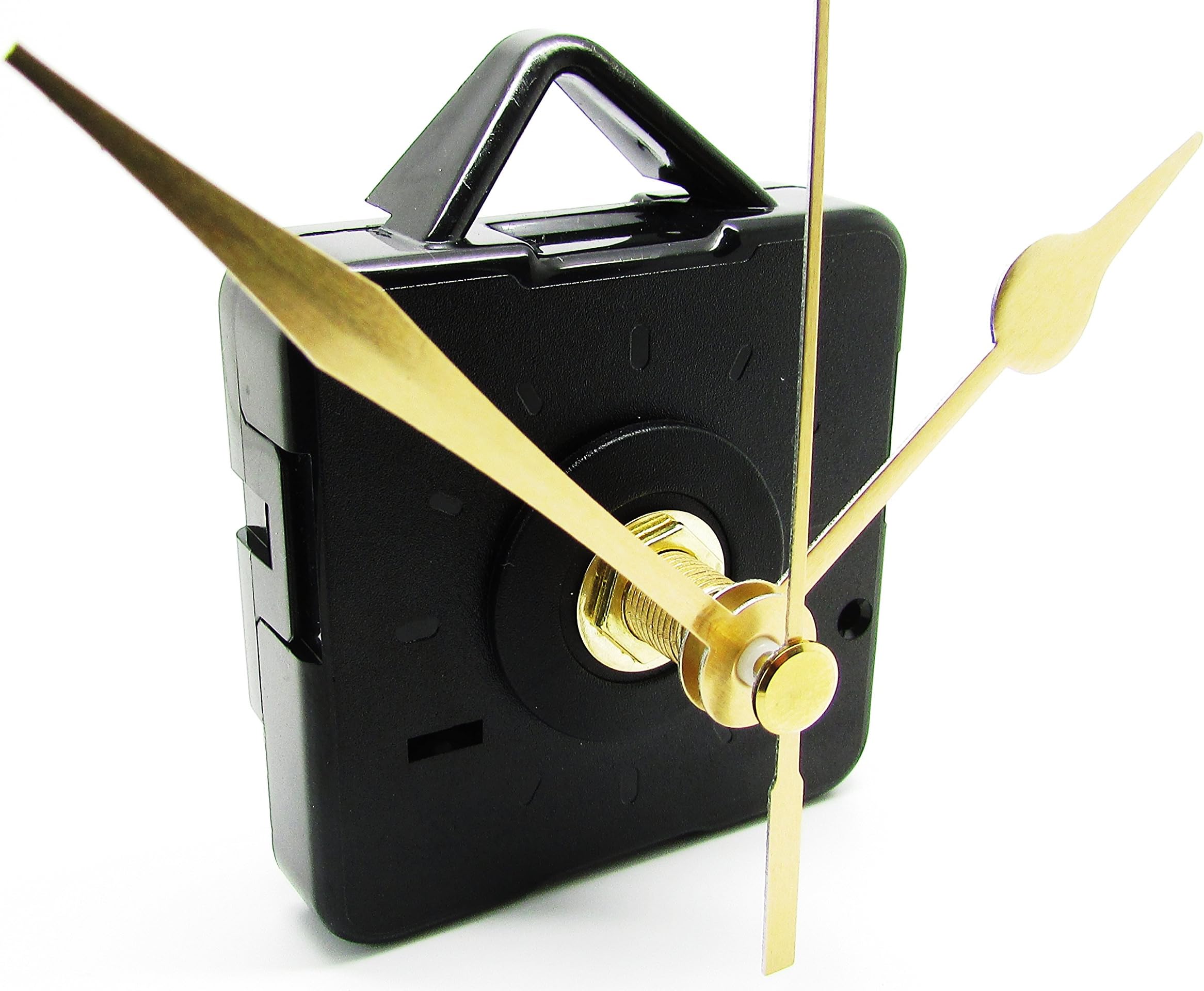 Replacement Short Quartz Non Ticking Clock Movement Mechanism Motor & Metal Hands & Fittings - DIY (65mm, Gold)
