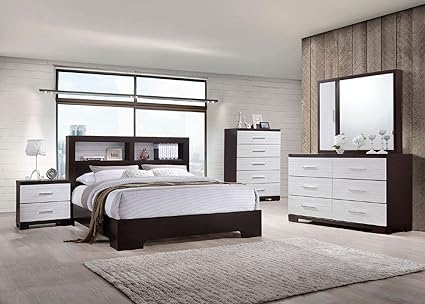 Amazon Com Classic Bedroom Furniture White Dark Brown Queen