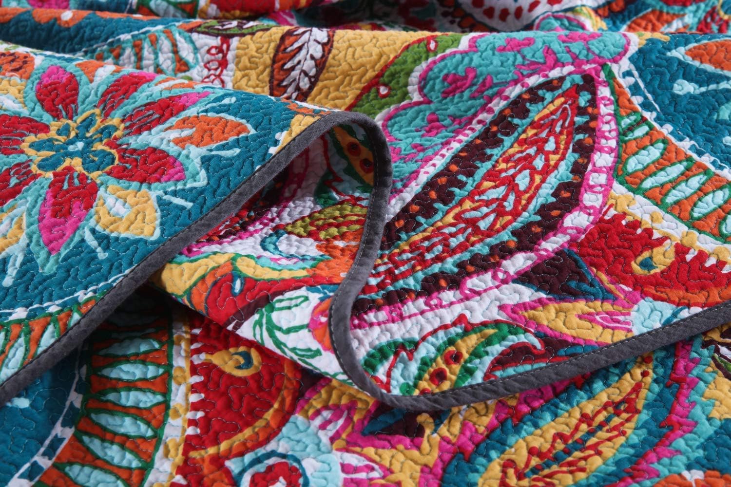 Qucover Tagesdecke 220x240cm Baumwolle Boho Stil Bettüberwurf für