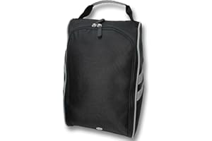 CaddyDaddy Golf Modern Golf Shoe Bag, Black/Grey